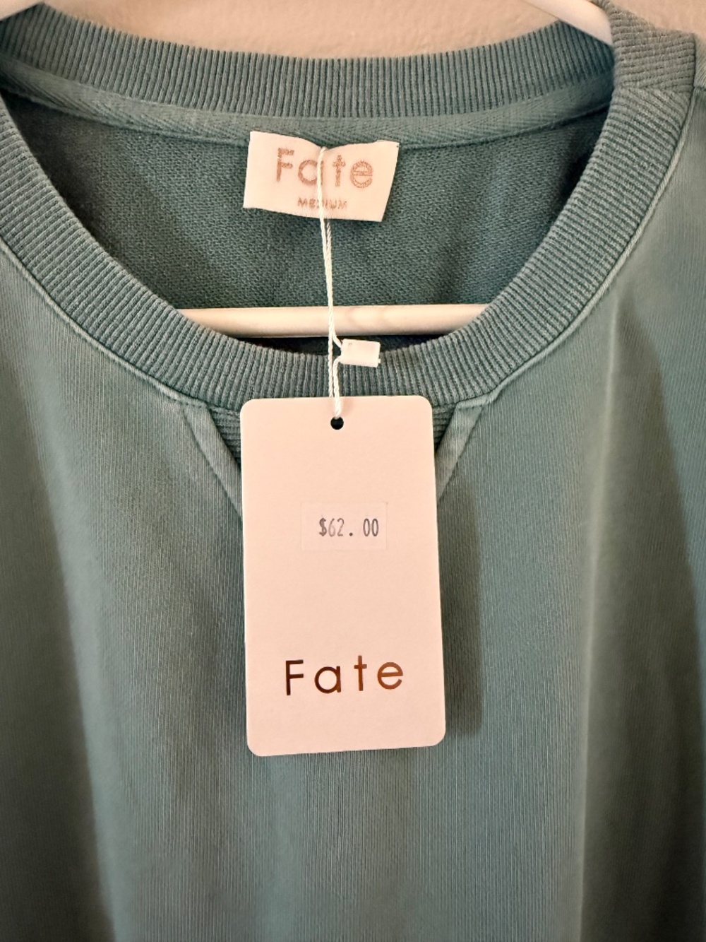 FATE Bubble sleeve top Teal M - Picture 6 of 7